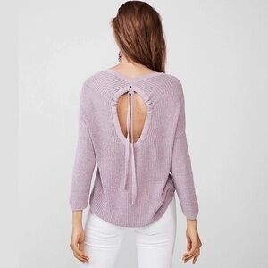 Express Open-Back Knit Pullover Mauve Sweater